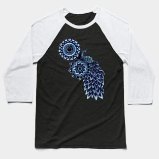 Psychedelic Peacock Design Baseball T-Shirt